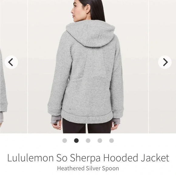 Lululemon So Sherpa Wool Blend Boucle Gray Heather Hooded Zip Jacket size 2 - Picture 3 of 13